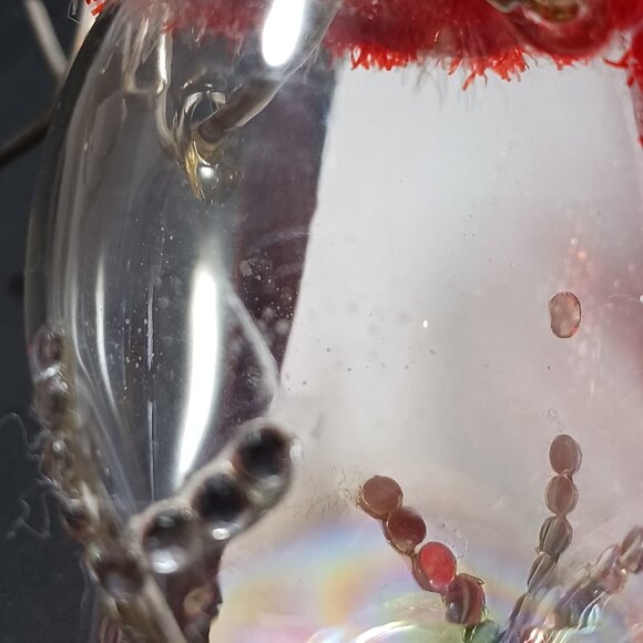 Snowman Ornament Hand Blown Glass Twisted Ice Christmas Tree - Picture 3 of 9